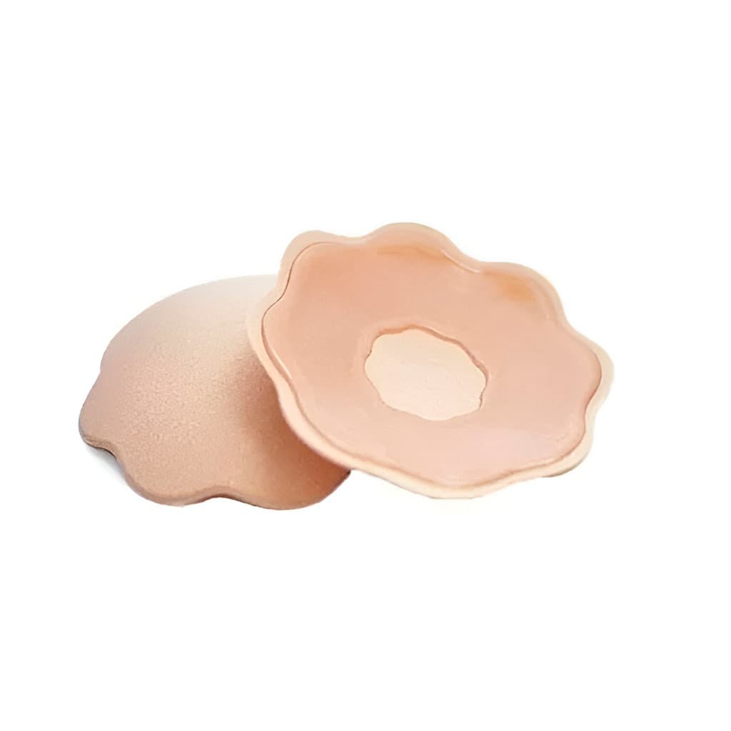Protetor Seios Formato Flor Silicone Adesivo Discreto Bege