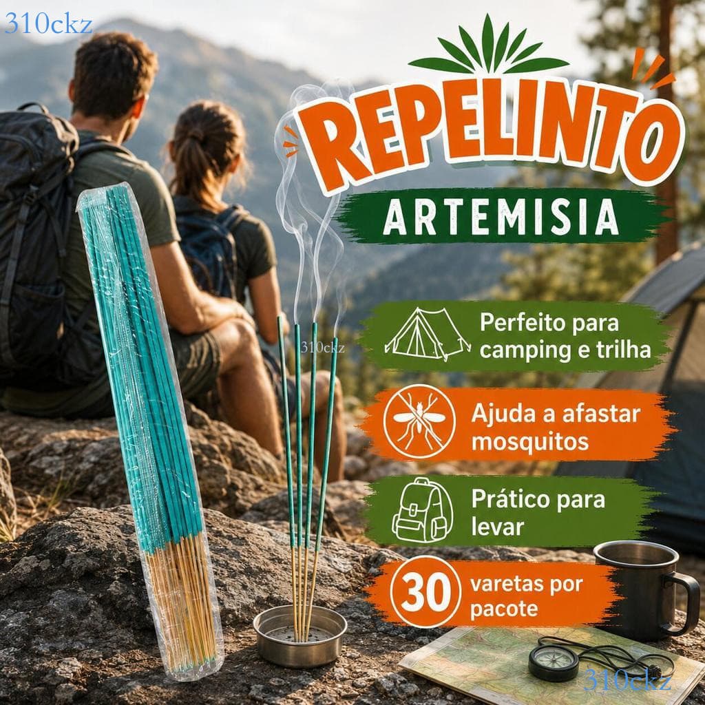 ncenso Repelente Artemísia 30cm, 30 Varetas por Caixa - 3, 6 ou 10 Unidades ✨310ckz