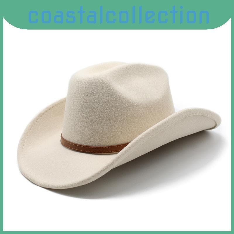 Chapéu De Cowboy De Feltro De Lã Da Moda Guarda-Sol De Aba Larga Para Eventos Ao Ar Livre De Verão