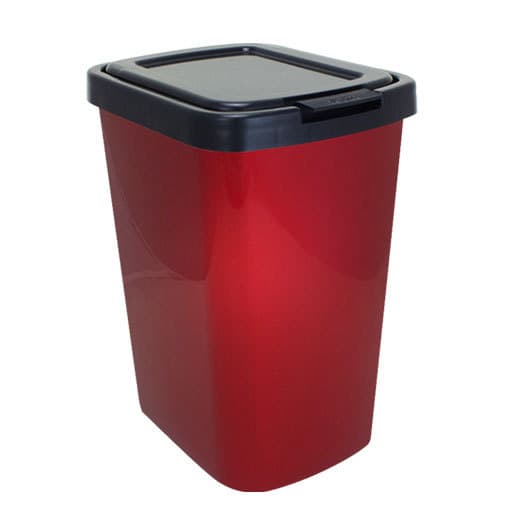 Lixeira Com Tampa Click Metalizado Label 25461 Arqplast Capacidade: 9Lt Cor: Vermelho