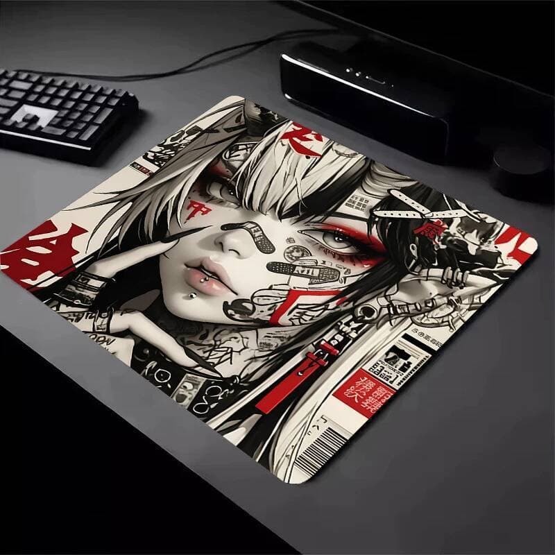 Bonito Punk Menina Pequeno Mouse Pad Computador Venda Quente Almofada Antiderrapante Anime Adorável Gamer Borracha Natur