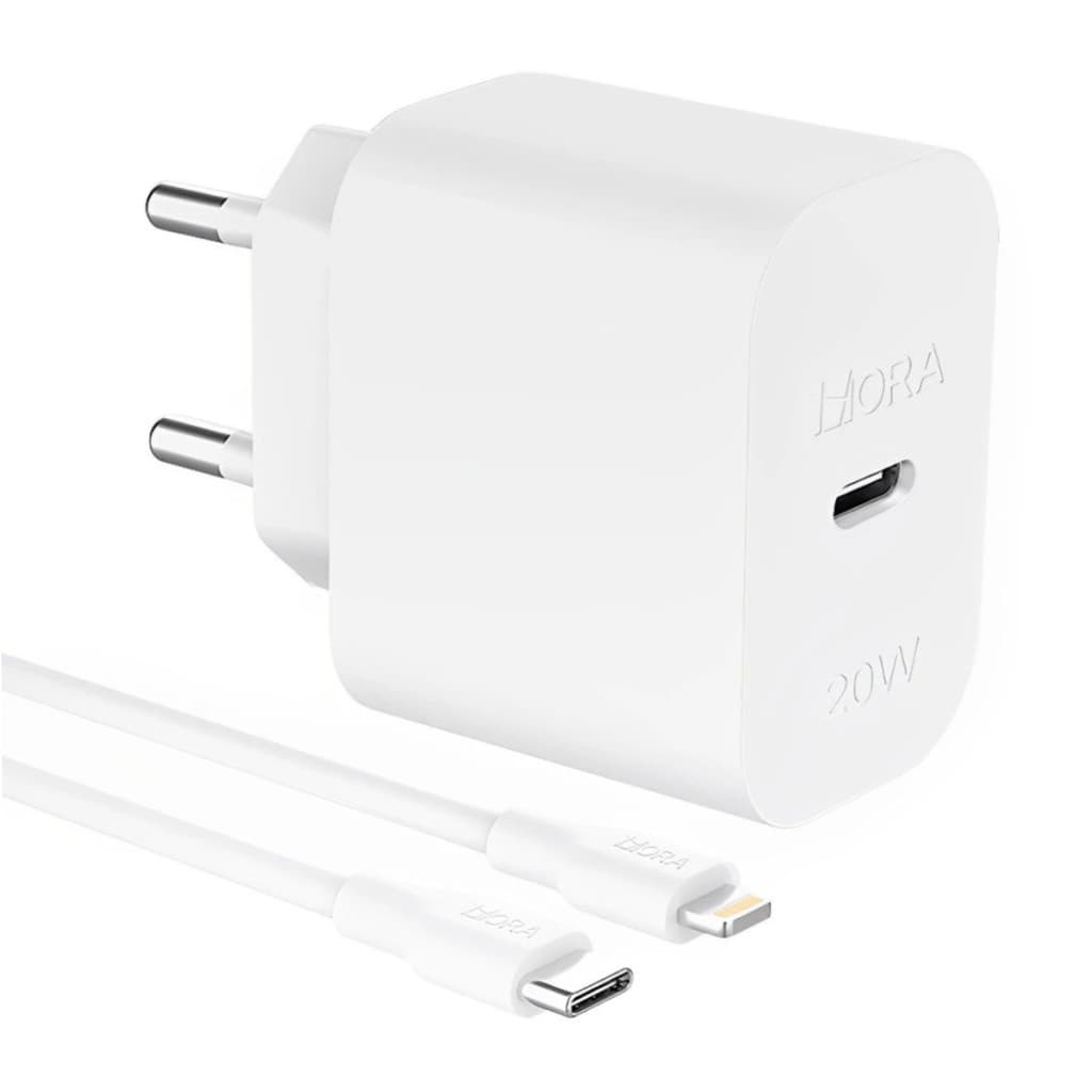 Carregador Rápido 20W USB-C PD 3A Cabo Lightning iPhone iPad