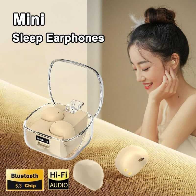 Mini Alta Qualidade De Som Sem Fio Bluetooth Invisível Sono Fone Cancelamento Ruído Estéreo Esporte Exercício Jogo Earbu