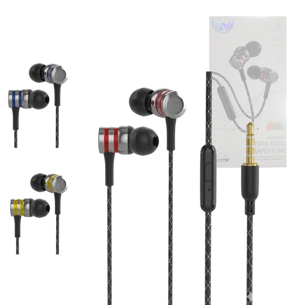 Fone de Ouvido Estéreo com Controle de Volume Conexão P2 Altomex AL-E16