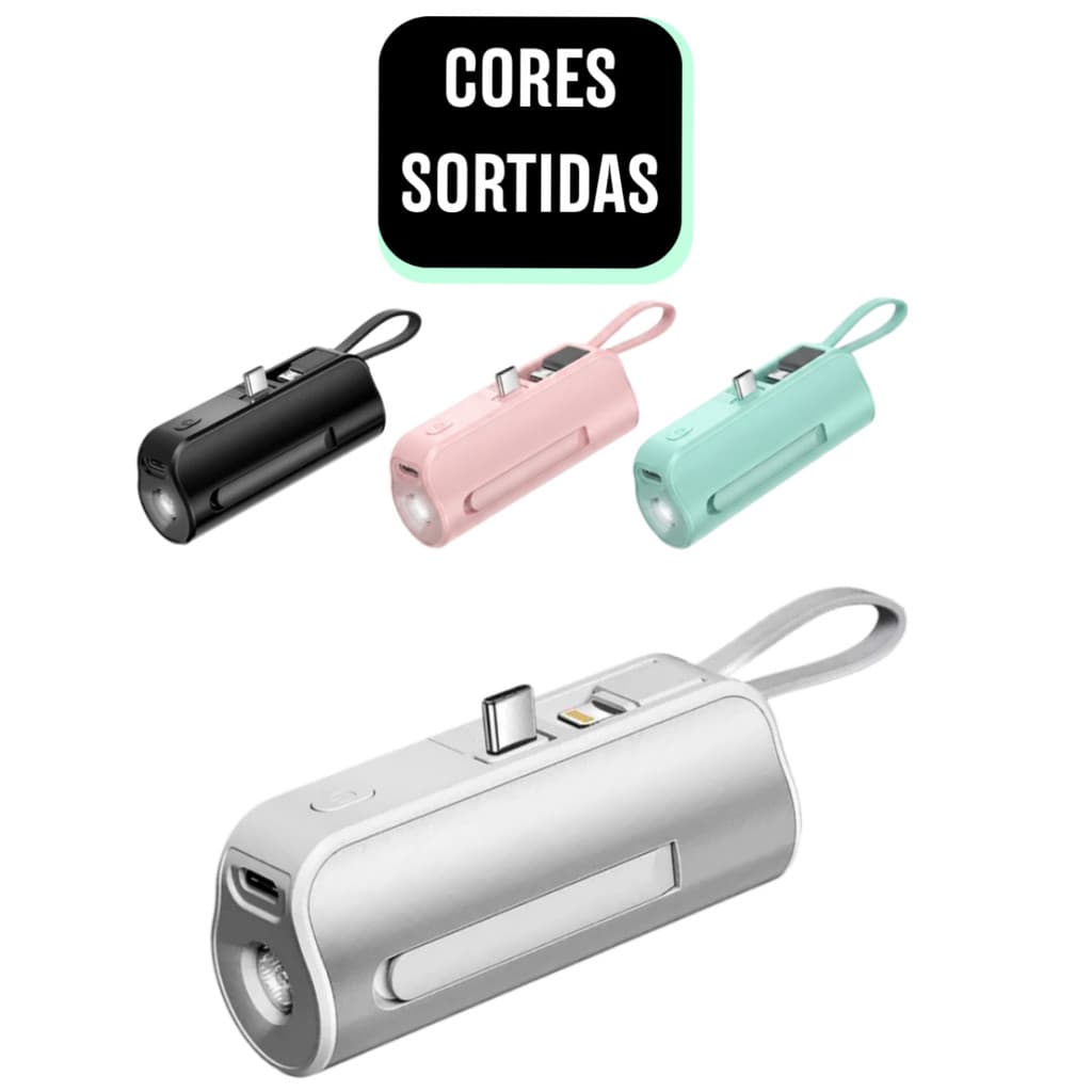Carregador Portátil Power Bank Mini 5000mAh 2 em 1