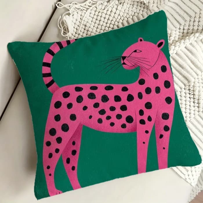 Fronha 1 Peça , Ins Dopamina Rosa Leopardo Alta Saturação Contraste Design Energético Quarto Sala De Estar