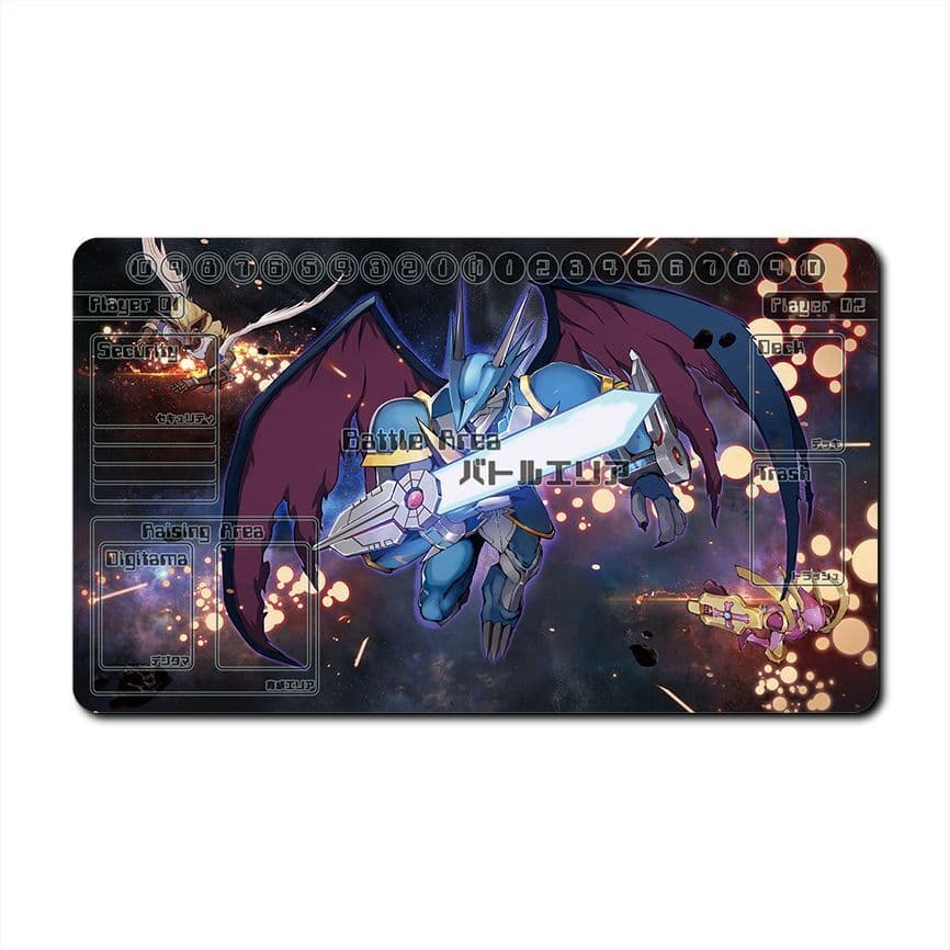Digimon Card Mat Jogo de Cartas DTCG Tapete de Jogo Blindado Evolução Chama Dragão Besta Quatro Rei Celestial Susano
