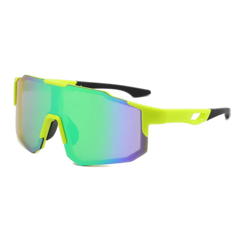 Óculos de Sol Ciclismo Esportivo Polarizado UV400 Visor Único Verde Performance Bike Corrida