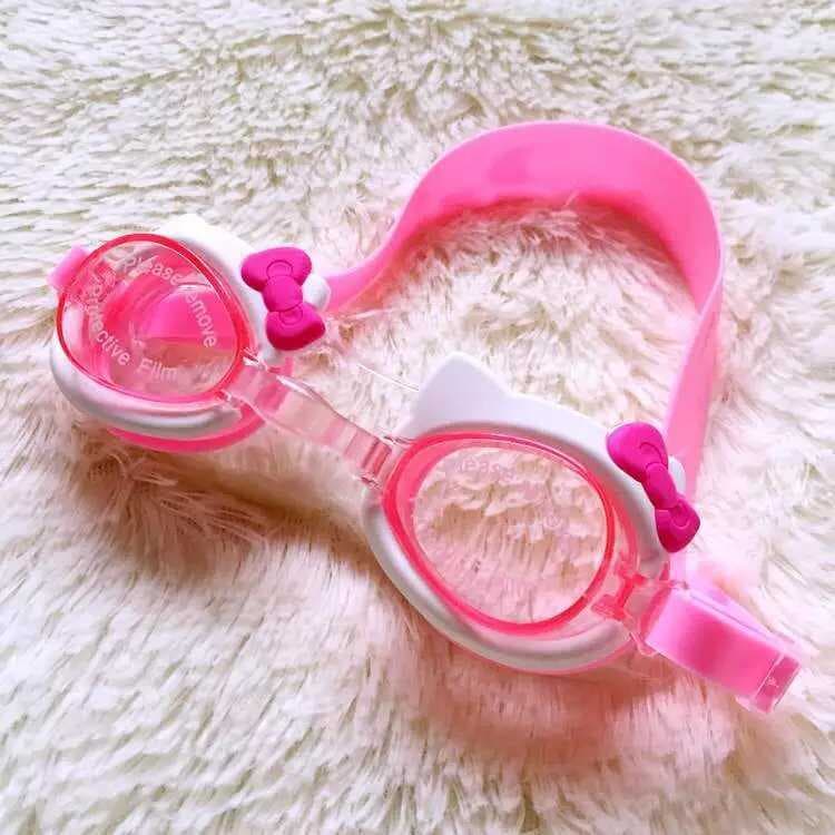 Crianças óculos de natação estilo dos desenhos animados rosa óculos de natação óculos de mergulho crianças suprimentos d