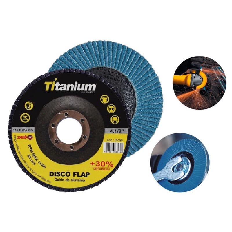 Disco Flap Zirconio 7" Curvo - 5466 Titanium Grão: #60