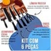 PRETO - 6 Peças - Conjunto Jogo de Facas do Chef Master Profissional