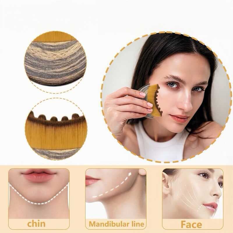 Face Sculpt Pro Escova de Massagem Drenagem Linfática, Ferramenta Ergonômica Suave para Contorno Facial e Mandíbula