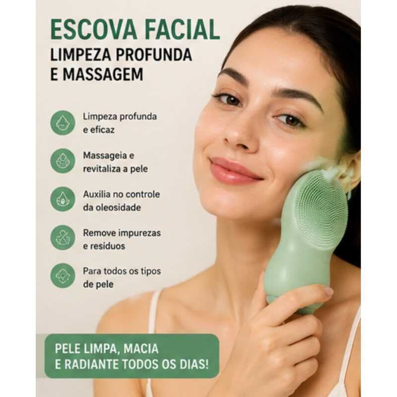 Escova de Silicone com Gelo Massageadora Limpeza Profunda Facial Reduz Oleosidade Massagem Refrescante Skincare Diário