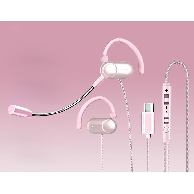 Fones De Ouvido Tipo C Com Fio , Gancho Para Telefones Celulares , Cabo De 1.2 M , Entrada Dupla De 3.5 Mm Microfone