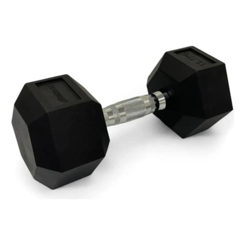 Halter 10kg Sextavado Emborrachado Pegada Cromada
