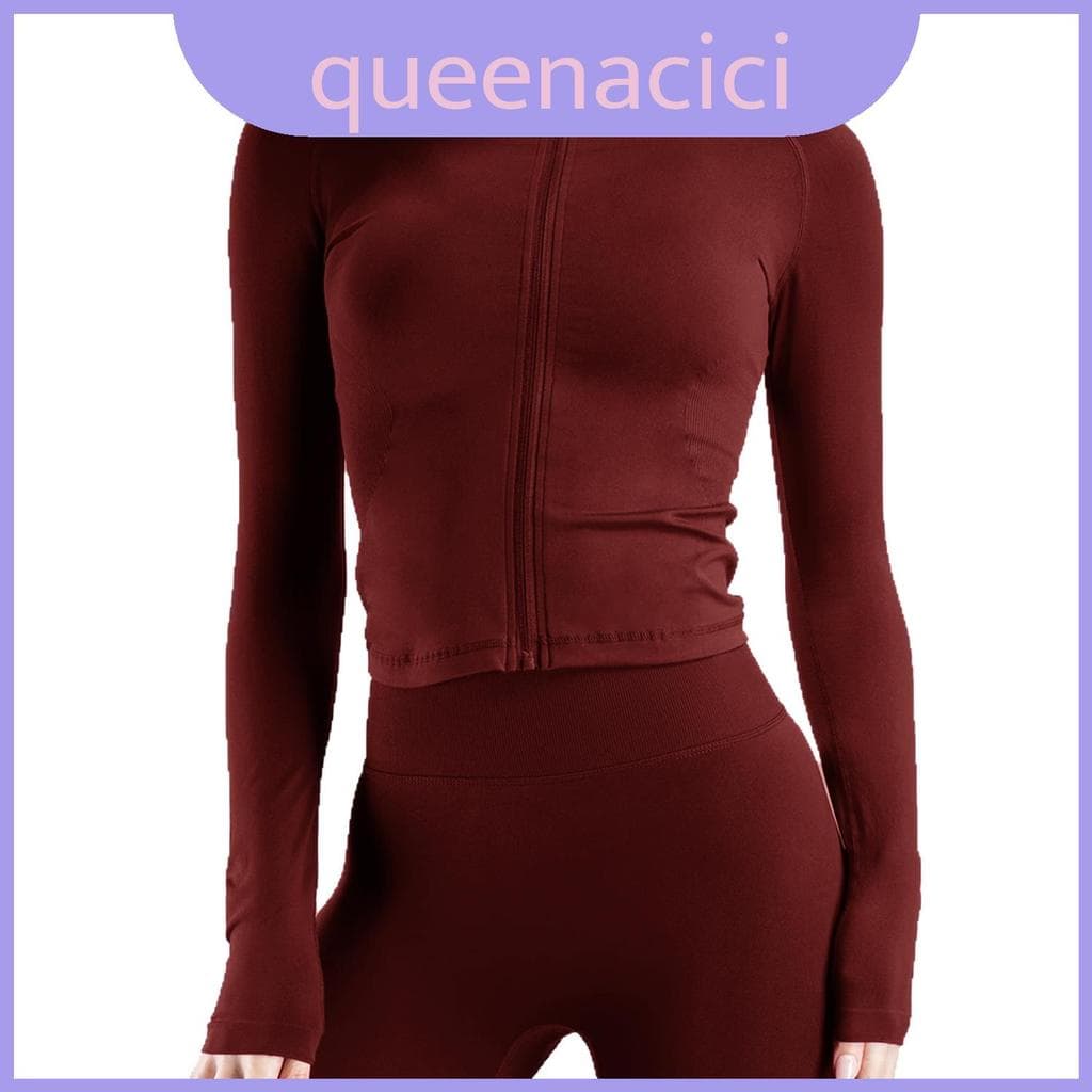 Casaco Longo Feminino Da Ioga Luva Com Material Seco Rápido Para A Dança Das Sessões Do Gym E