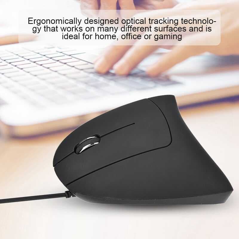 Mouse Com Fio Vertical Ergonômico 6 Botões Interruptor De 4 Níveis DPI 1000 1200 1600 2400 Ratos Ópticos Para A Mão Esqu