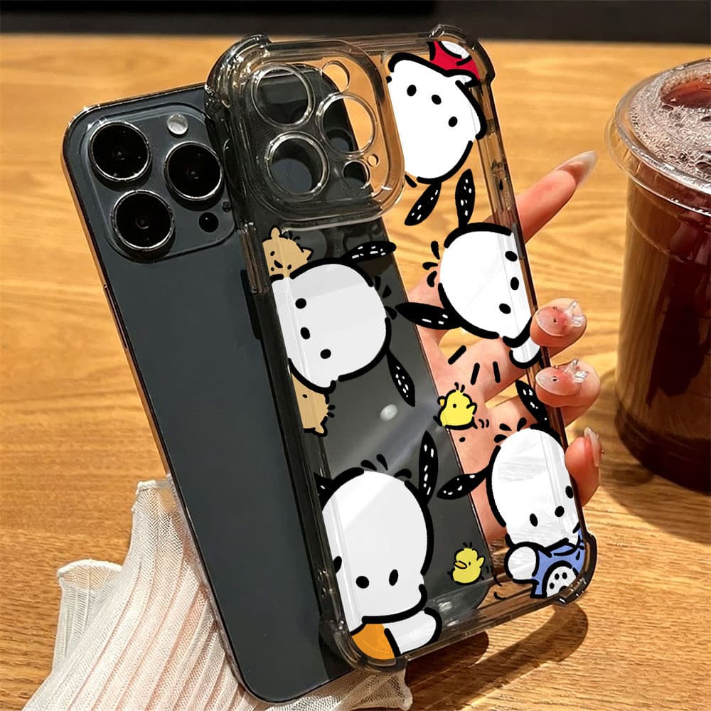 Capinha Colagem Pet Cartoon Transparente Anti‑Queda para iPhone 17/Air16/16E/15/14/13/12/11 Pro Max/X/XR/XSMAX/7/8 Plus