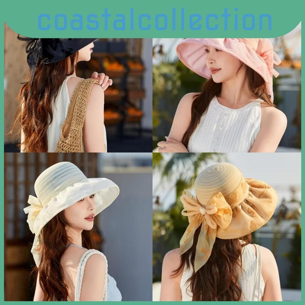 Chapéu De Guarda-Sol Feminino Moderno Com Decoração De Borboleta E Design Floral Para Praia Jardim