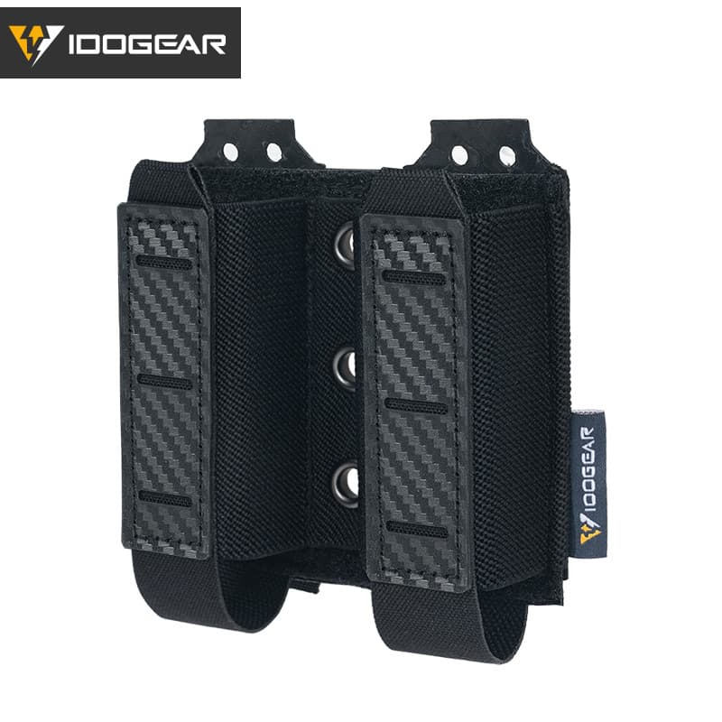IDOGEAR Tático Duplo 9mm Mag Bolsa MOLLE Desenho Rápido Leve Titular 3590