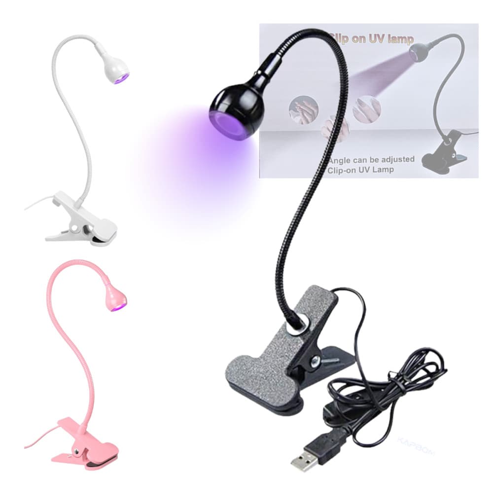 Mini Luminária Clip De Mesa com LED Ultravioleta Secagem Esmalte e Primers Rohs MJD-8
