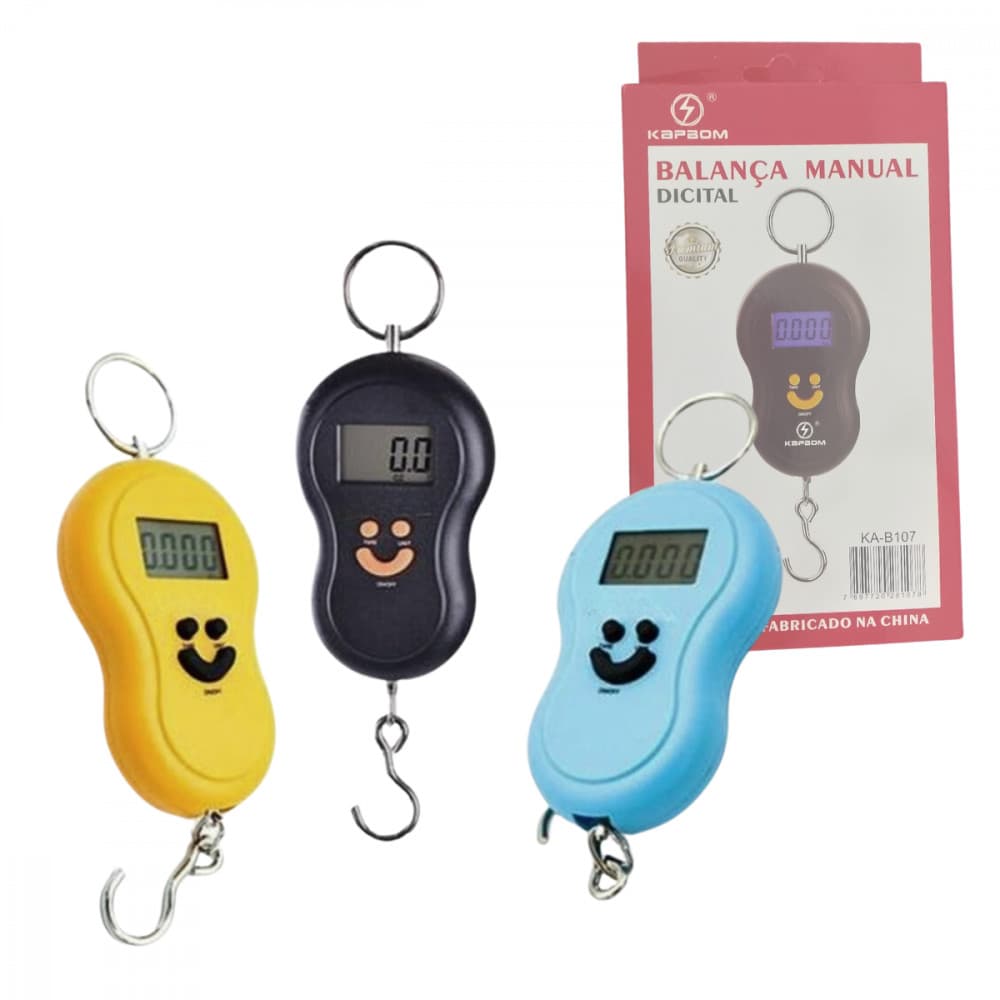 Balança Portátil Visor Digital LCD com Gancho 50 Kilos Kapbom