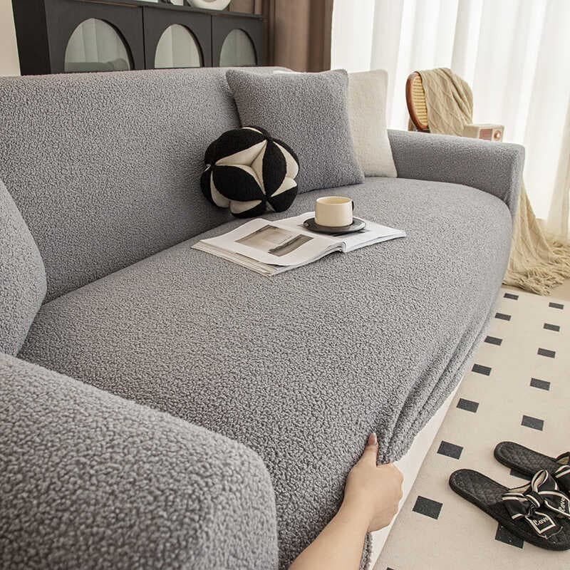 Capa de sofá de veludo de pelúcia com tudo incluído Anti-gato capa de sofá leve luxo High-End preguiçoso sofá capa prote
