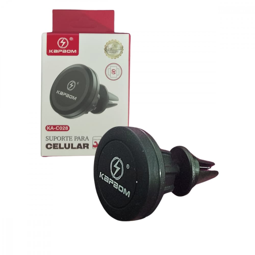 Suporte Veicular Universal para Celular com Imã Magnético e Encaixe na Saída de Ar Kapbom KA-C028