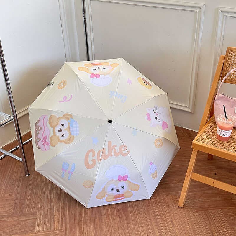Bonito guarda-chuva bolo guarda-chuva portátil chuva ou chuva guarda-chuva dobrável guarda-sol Anti-ultravioleta feminin