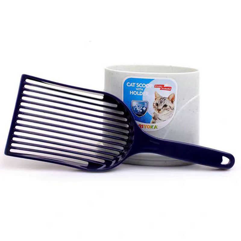 Pá para areia de gato, buraco fino, Extra grande, pá para areia de gato com Base, suprimentos de limpeza para gatos, pá