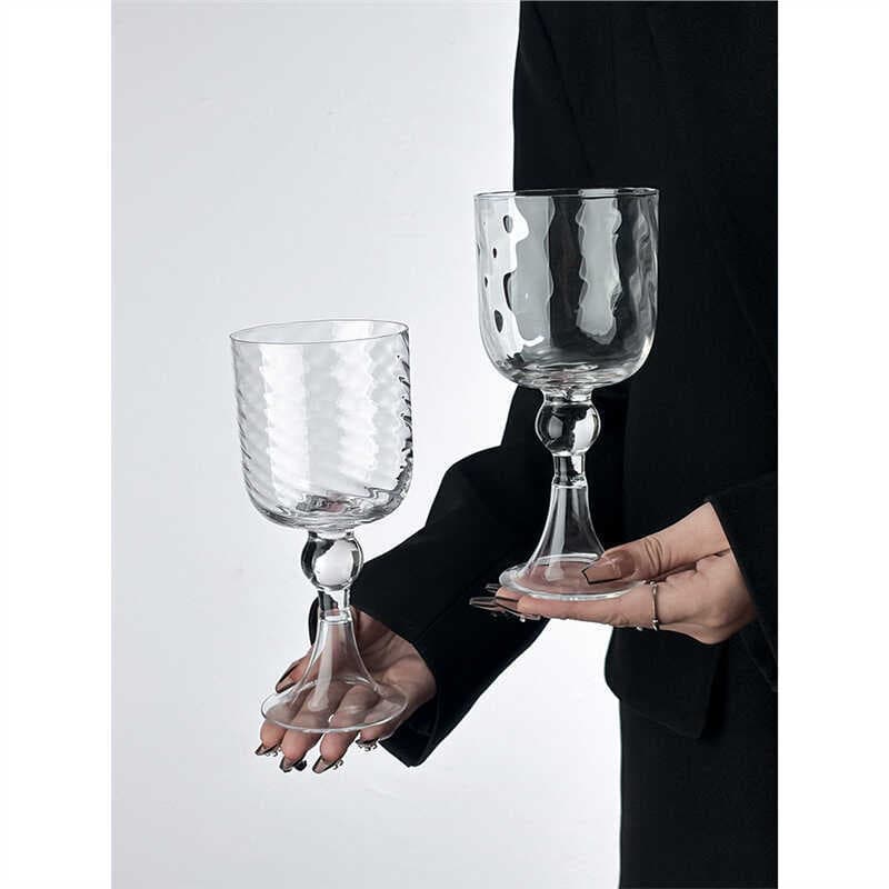 Ins High-End sentido taça de champanhe vidro feminino vidro de água sentido artístico Medieval bolha vidro uva vinho vid