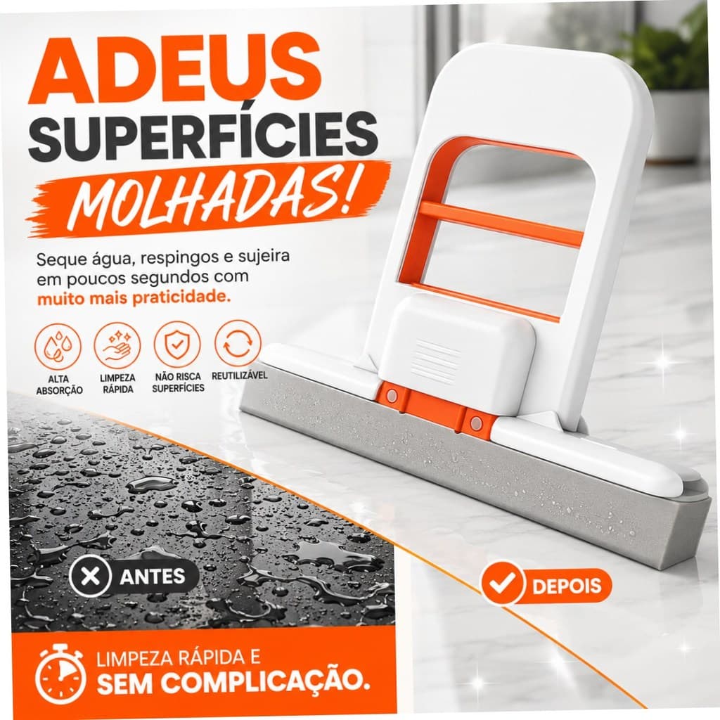 Mini Mop Absorvente Rodo Esponja Portátil Auto Torção Pia Bancada Vidro Limpeza Squeeze PVA
