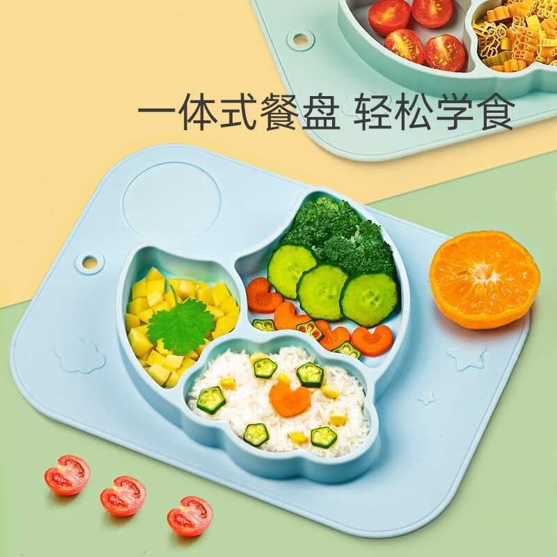Compartimento de prato de jantar de Silicone infantil Ventosa Tigela Cadeira de jantar infantil Tigela de comida complem