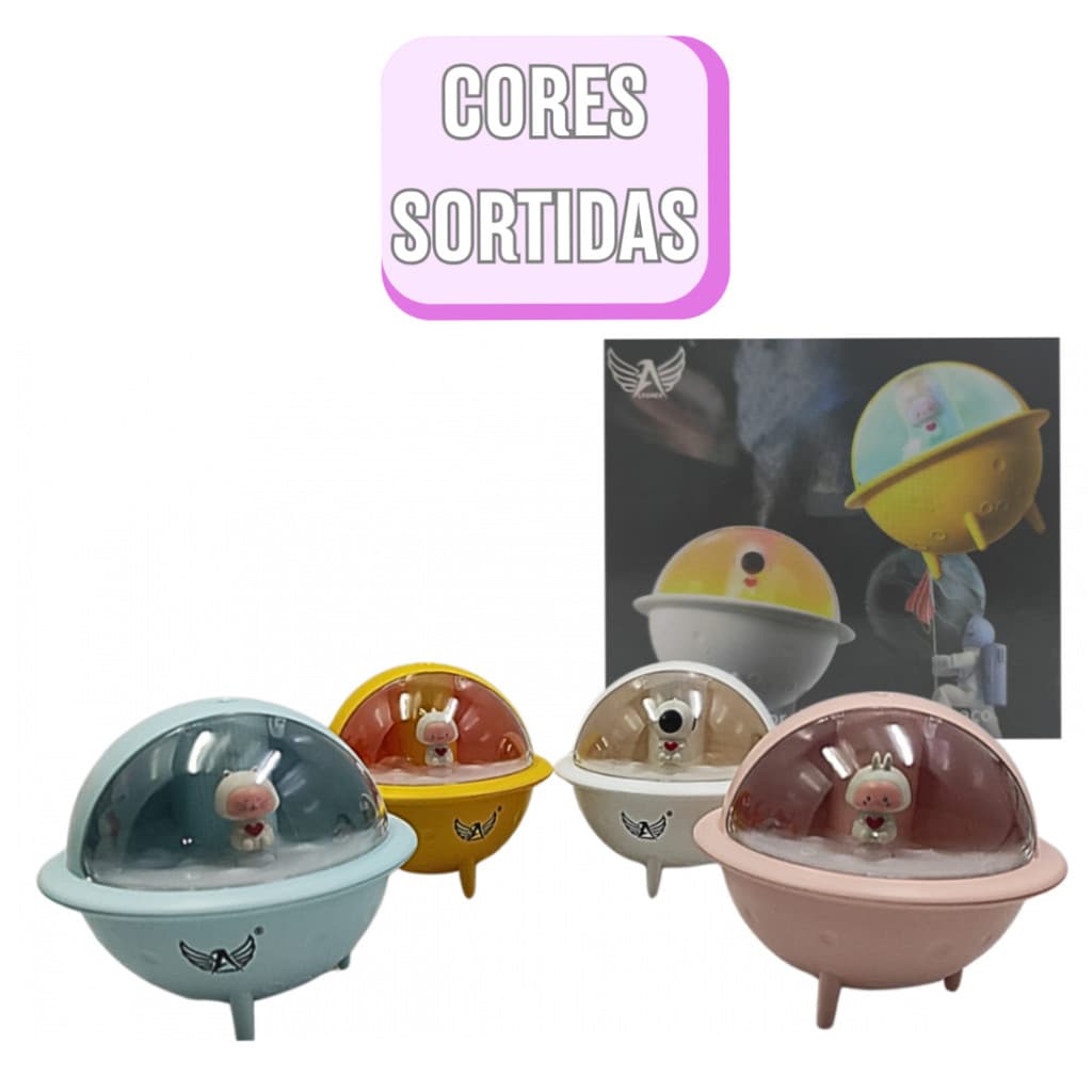Umidificador e Luminária Homem do Espaço 200ml - (Cores Sortidas)