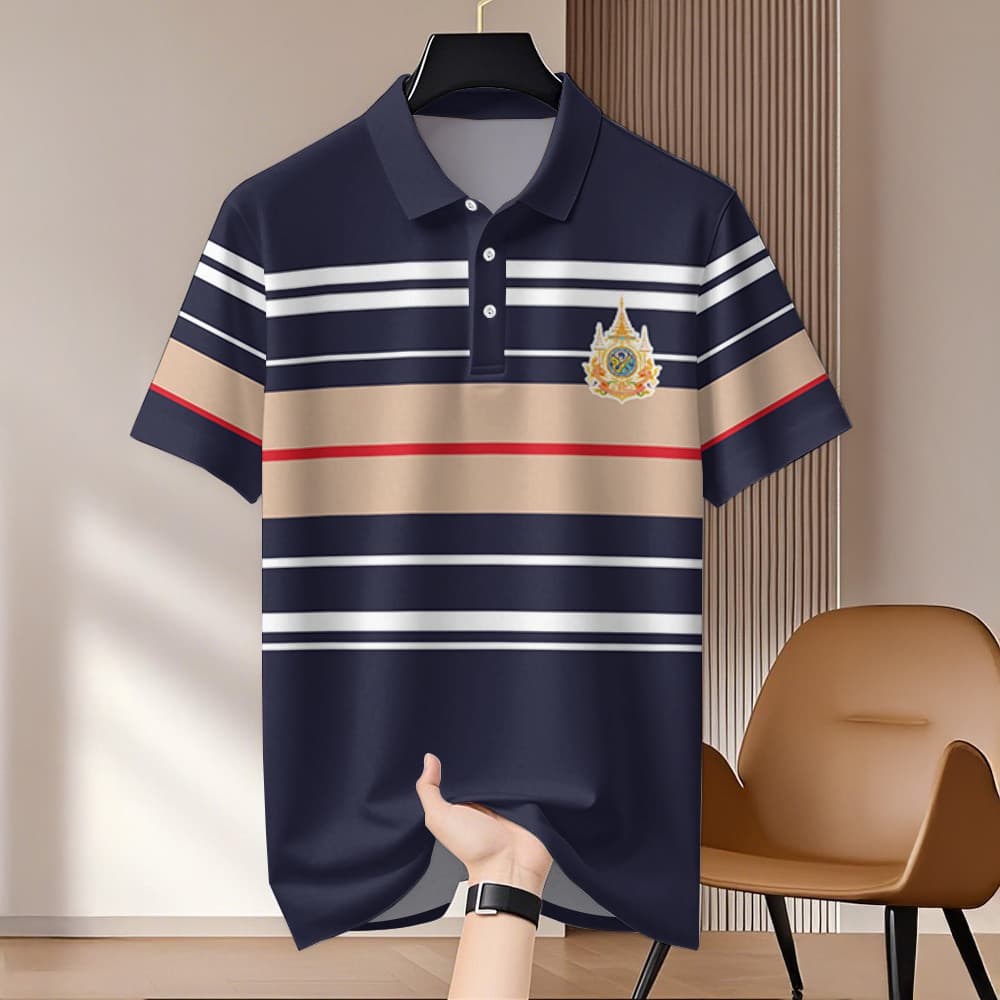 Camisa Polo Masculina Com Estampa Listrada Para Roupas Masculinas Vintage ASEAN Tops Étnica Tamanho Grande Padrão Retrô