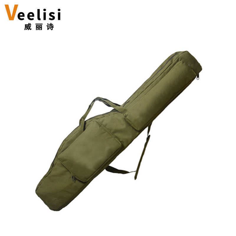 Bolsa de pesca ao ar livre Bolsa de equipamento de pesca 1.2 m Bolsa de vara de pesca de barriga grande Ventilador milit