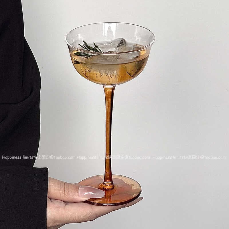Nicho ins pé curvo café cor taça Margarita vidro champanhe Cocktail vidro criativo bolha vidro
