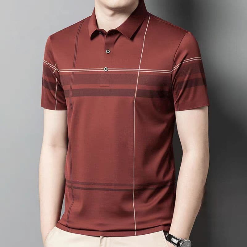 Camisa Polo Listrada Masculina Para Roupas Masculinas Estilo Étnico Vintage Topos Étnica Oversize Padrão Retro Ao Ar Liv