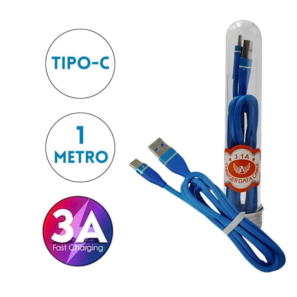 Cabo de dados 3.1A TUBO TIPO-C de 1 Metro Altomex AL-2309-TY