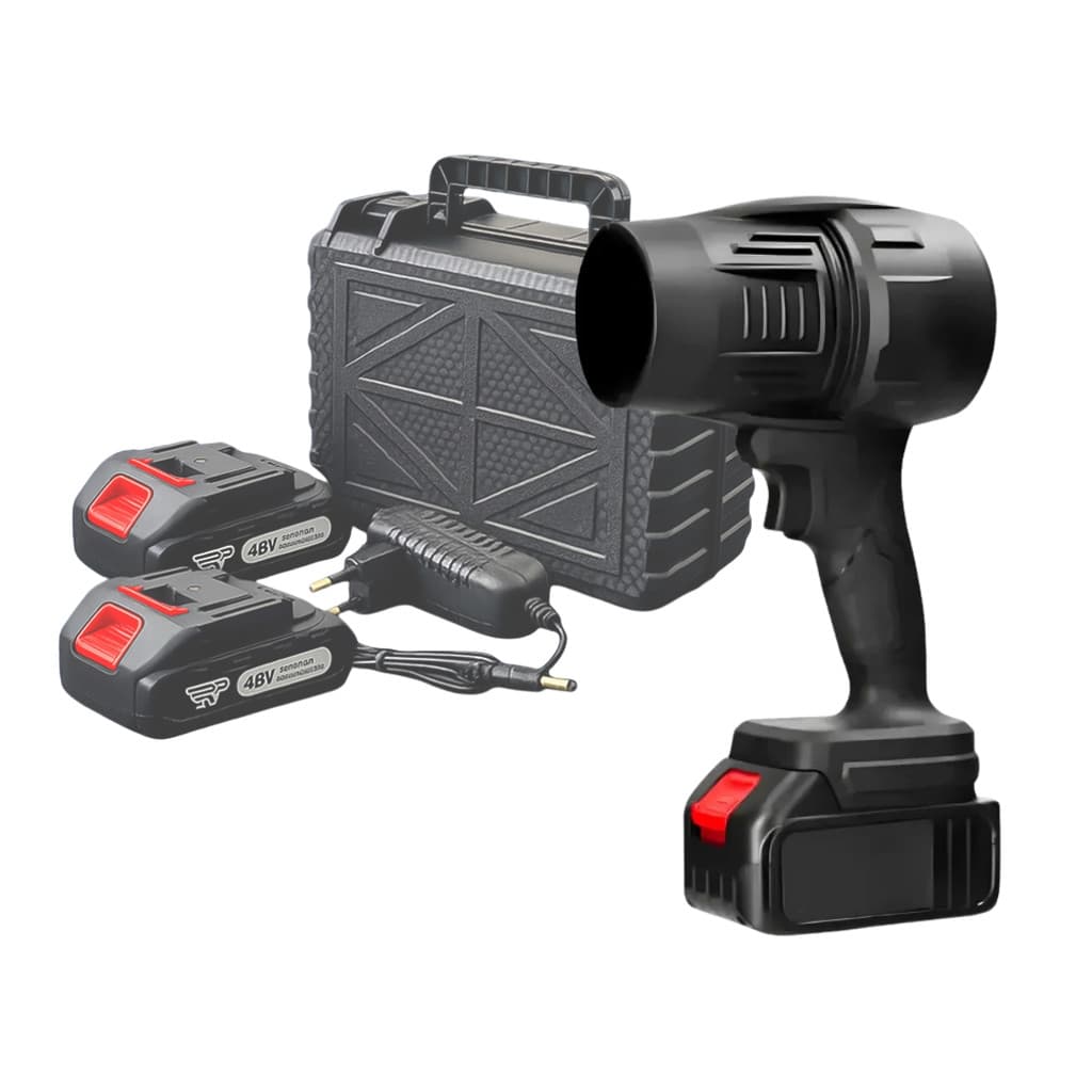 Soprador de Ar Potente Bivolt Para Jardim E Carro 48v Com 2 Baterias e Maleta