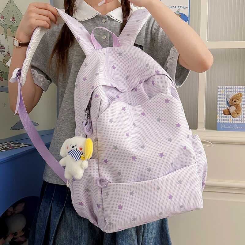 Novo estilo estudante mochila estilo suave Gypsophila impressão mochila doce bonito mochila de alto valor saco Casual