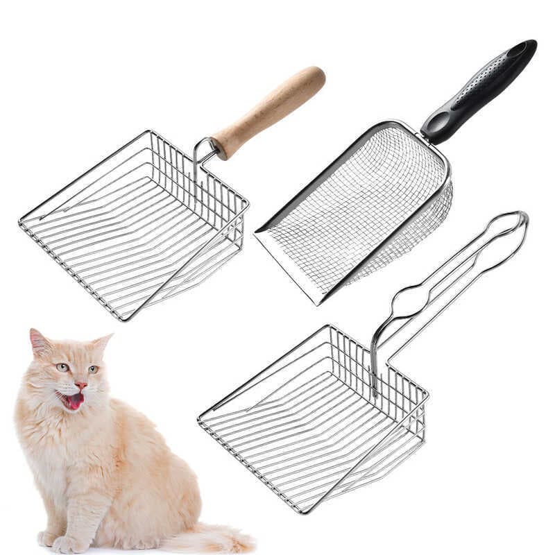 Pá de Metal para areia de gato, suprimentos para animais de estimação, pá de merda, expansão, pá de areia de gato, ferra