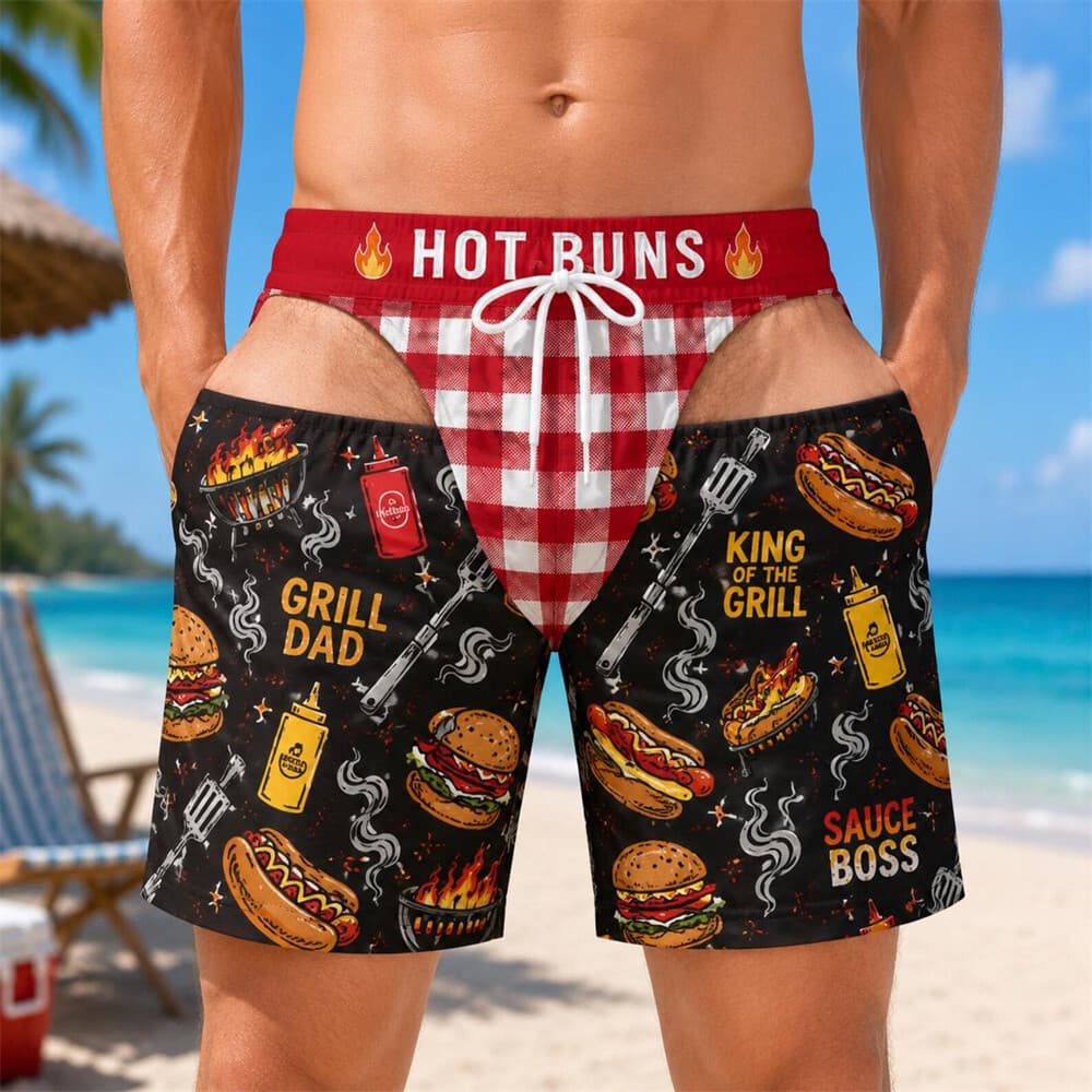 Churrasco E Canteiro De Obras Estilo Impressão 3D Shorts De Personalizada Para Homens Romance Exclusivo Impresso Praia F