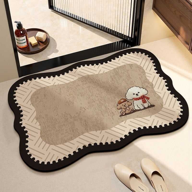 Retro High-End tapetes de banheiro decorativos absorventes de água tapetes de banheiro macio Diatom lama tapetes entrada