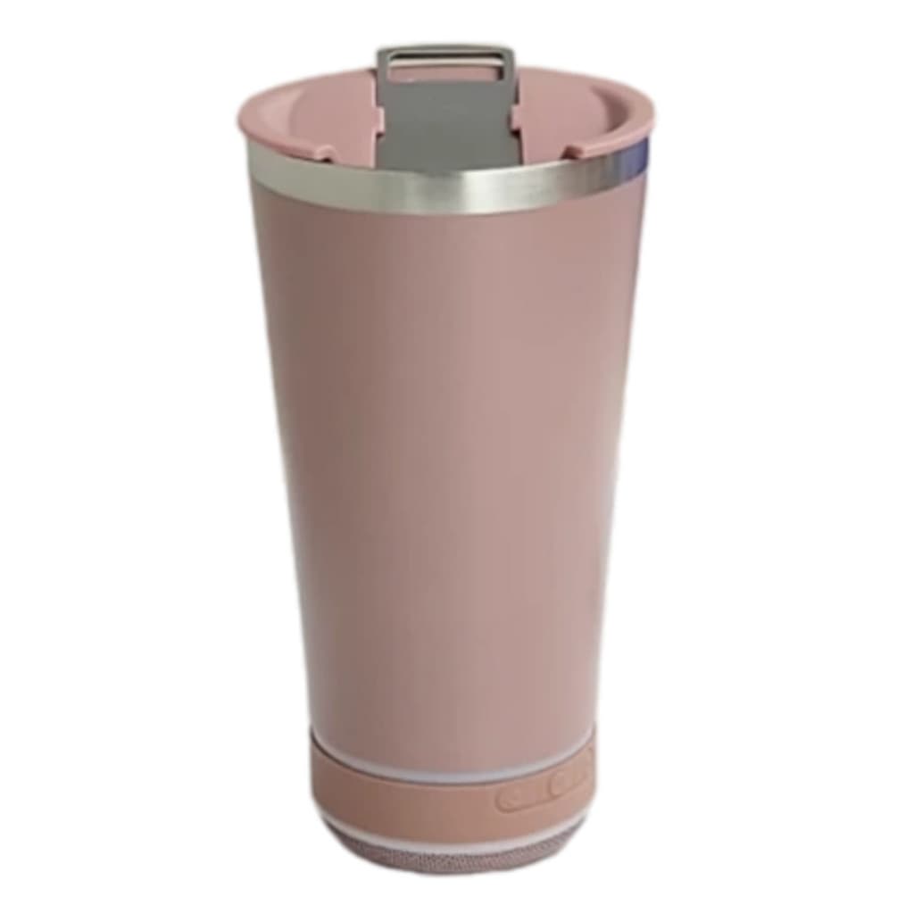 Normal Bluetooth - Copo Térmico Som Led  (420 ml) - Rosê