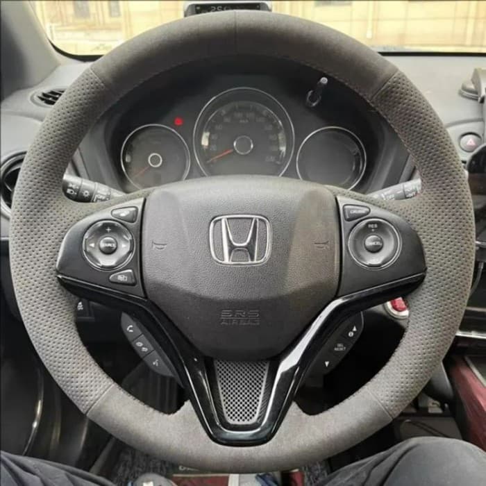 ! Honda CRVXRV Binzhilingpai Alishen Capa De Volante De Camurça Costurada À Mão Yingshi Pai Guandao Guiador De Carro
