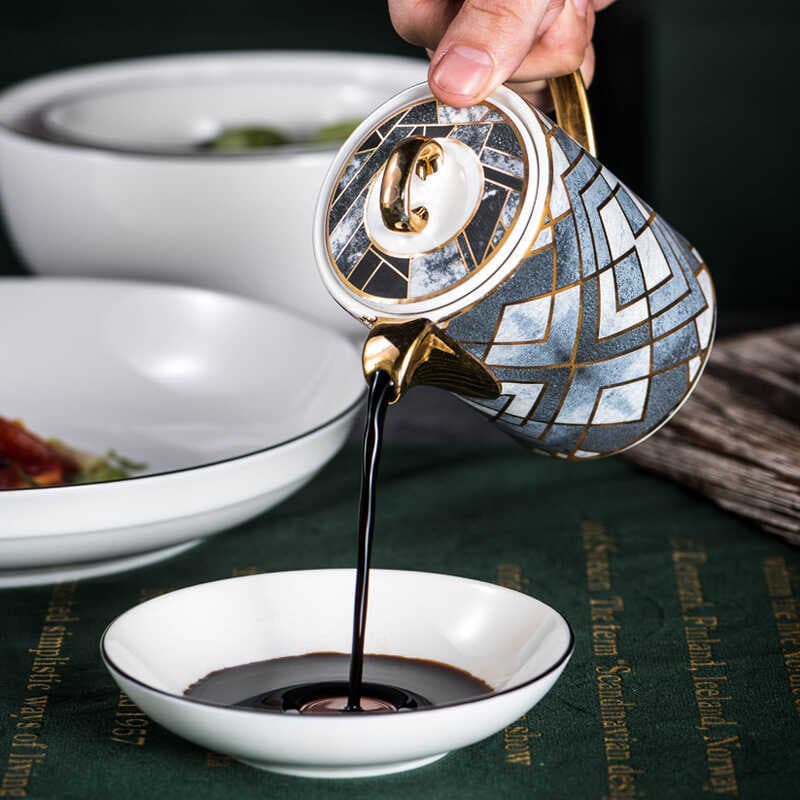 Criativo nórdico High-End garrafa de óleo cerâmica doméstico molho de soja vinagre garrafa tempero utensílios de cozinha