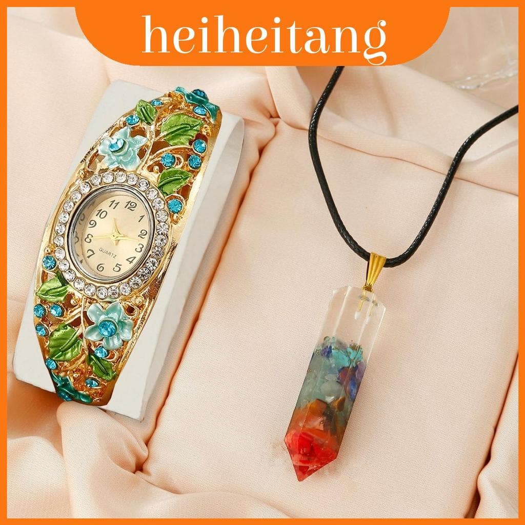 Relógio De Quartzo Feminino Antigo Inspirado No Jardim Com Faixa De Liga E Design Elegante Do Pendente