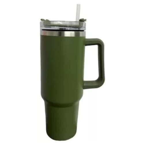 Copo Térmico 1.2L Com Tampa e Canudo - verde