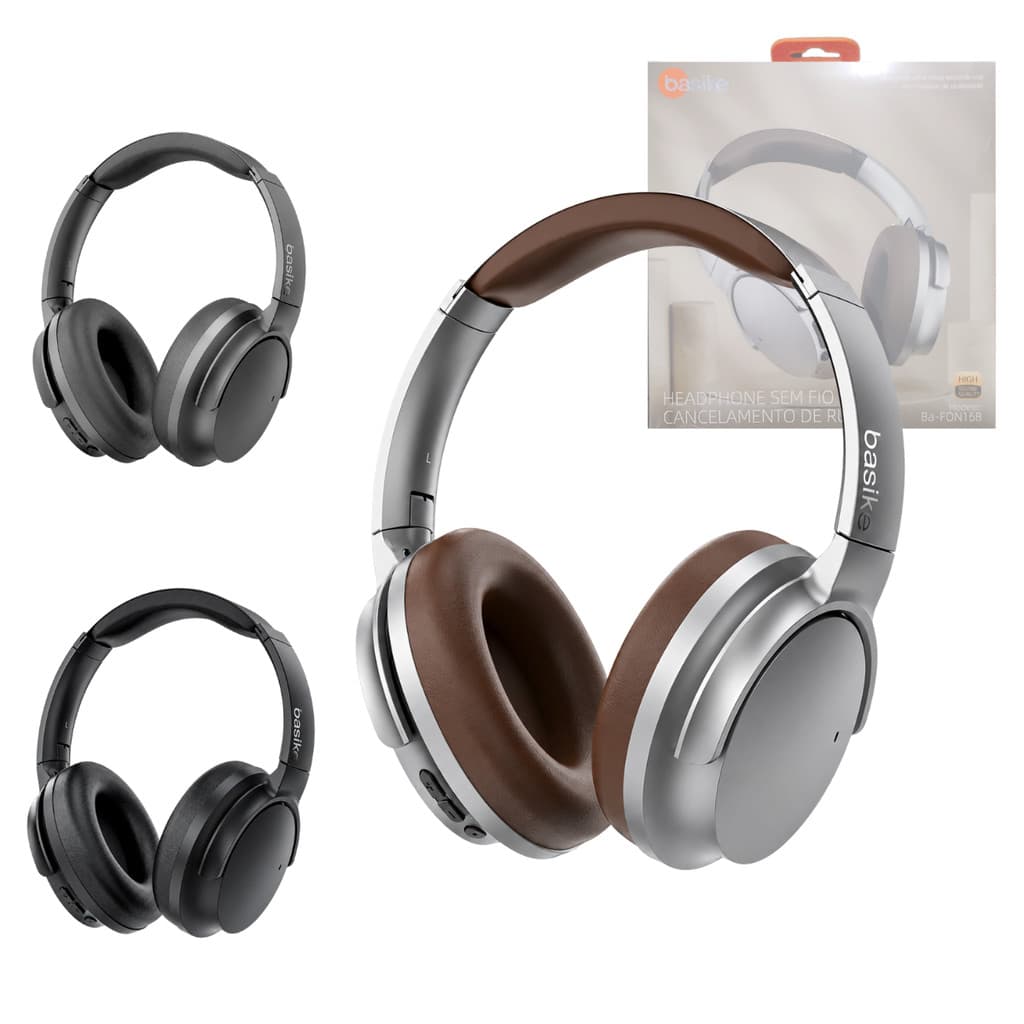 Fone de Ouvido Headset Bluetooth com Cancelamento de Ruído ANC Basike BA-FON168